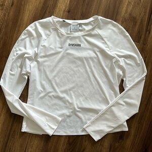 Gymshark Long Sleeve Workout Top in White Size Small